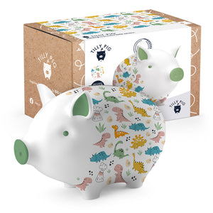 tilly pig dinosaur print piggy bank