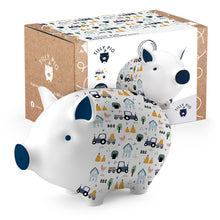 tilly pig farmyard print piggy bank