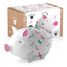 tilly pig unicorn print piggy bank