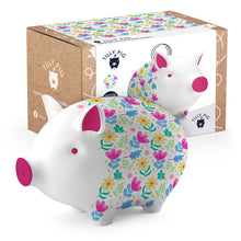 tilly pig flower print piggy bank