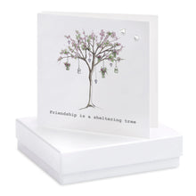Friendship lantern tree with silver heart earrings