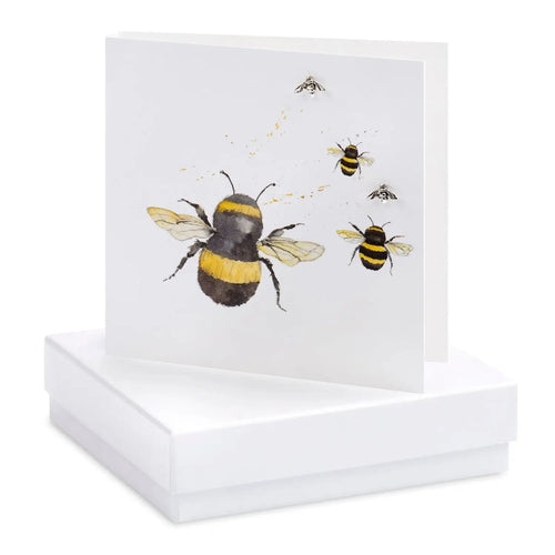 silver bee earrings