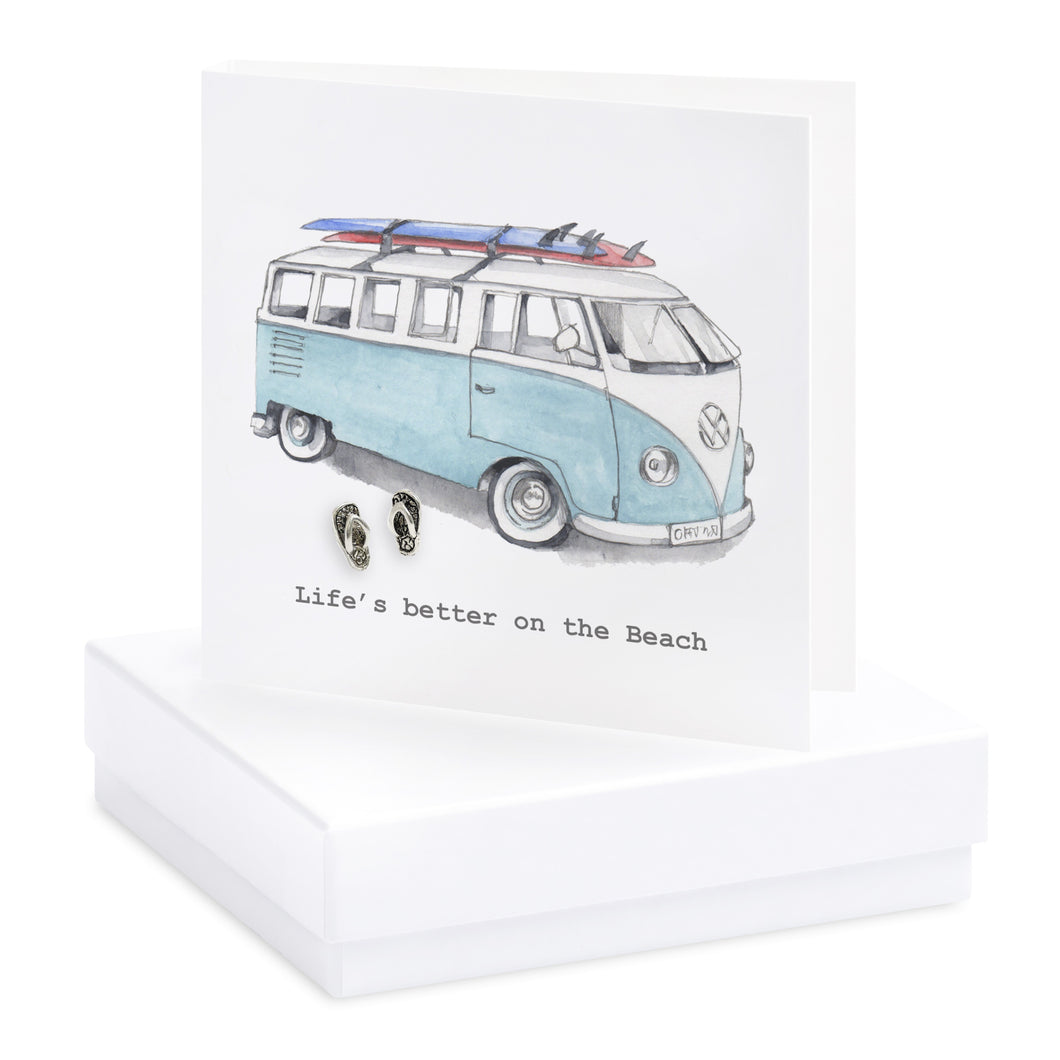 Campevan with silver flip flip earrings