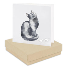 Black Cat - Sterling Silver Cat Earrings