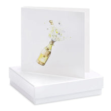 Champagne Bottle with crystal earrings