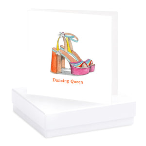 dancing queen platform shoes with crystal star earrings