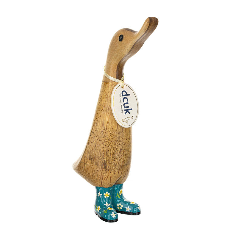 DCUK Duckling With Turquoise Floral Wellies - Belinda