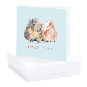guinea pig with crystal flower earrings