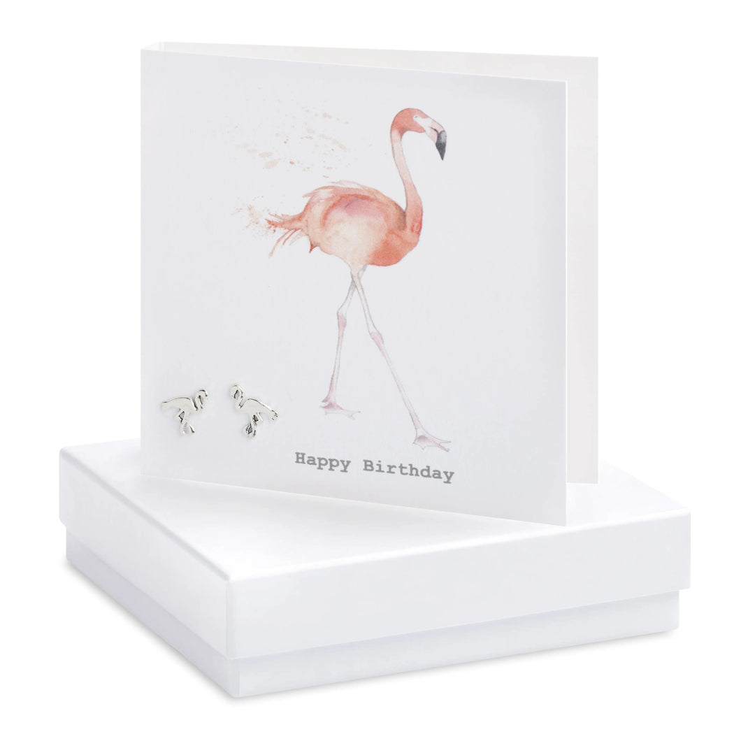 sterling silver flamingo earrings