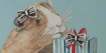 Happy Birthday Guinea Pig - Sterling Silver Bow Earrings