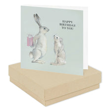 Happy Birthday Hares - Sterling Silver Crystal Flower Earrings