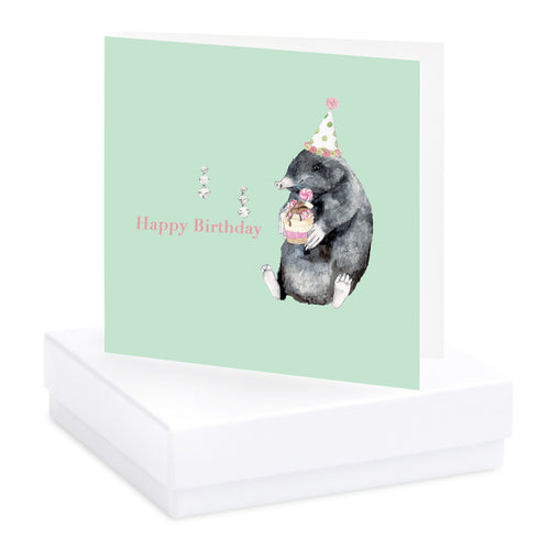 happy birthday mole with crystal drop earrings