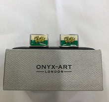 welsh flag with gold dragon cufflinks