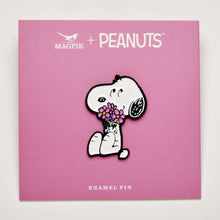 snoopy flowers pin badge