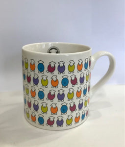 Herdy mulit coloured sheep china mug