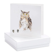 silver owl earrings