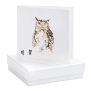 silver owl earrings