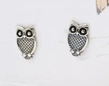 silver owl earrings