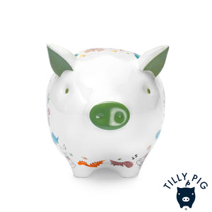 tilly pig dinosaur print piggy bank