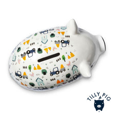 tilly pig farmyard print piggy bank