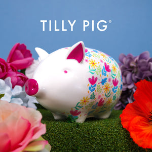tilly pig flower print piggy bank