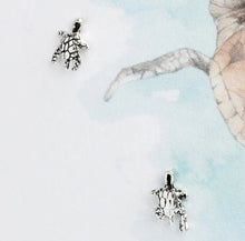 silver turtle earrings