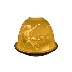 light glow cats on roof tea light candle holder
