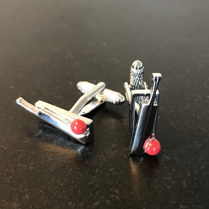 cricket bat and ball cufflinks
