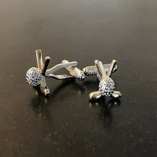 golf ball and clubs cufflinks