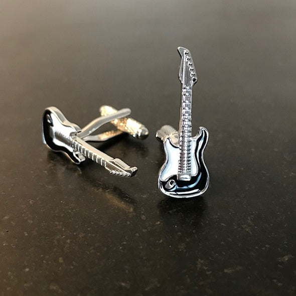 Black Electric Guitar Cufflinks
