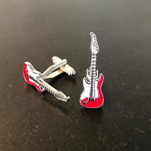 red electric guitar cufflinks