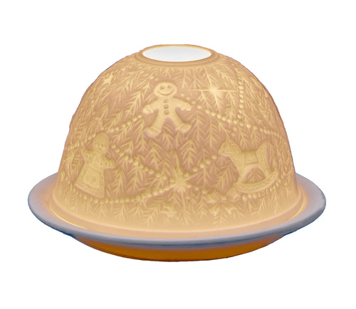 light glow christmas tree tea light holder