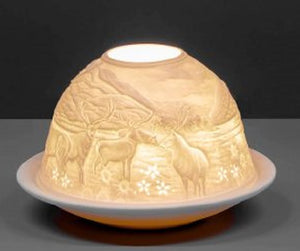 stags by the lake tea light holder