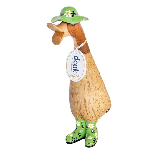 dcuk duckling green floral wellies and hat