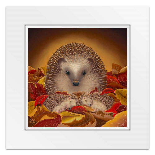 lucy pittaway hedghog print nestled in love