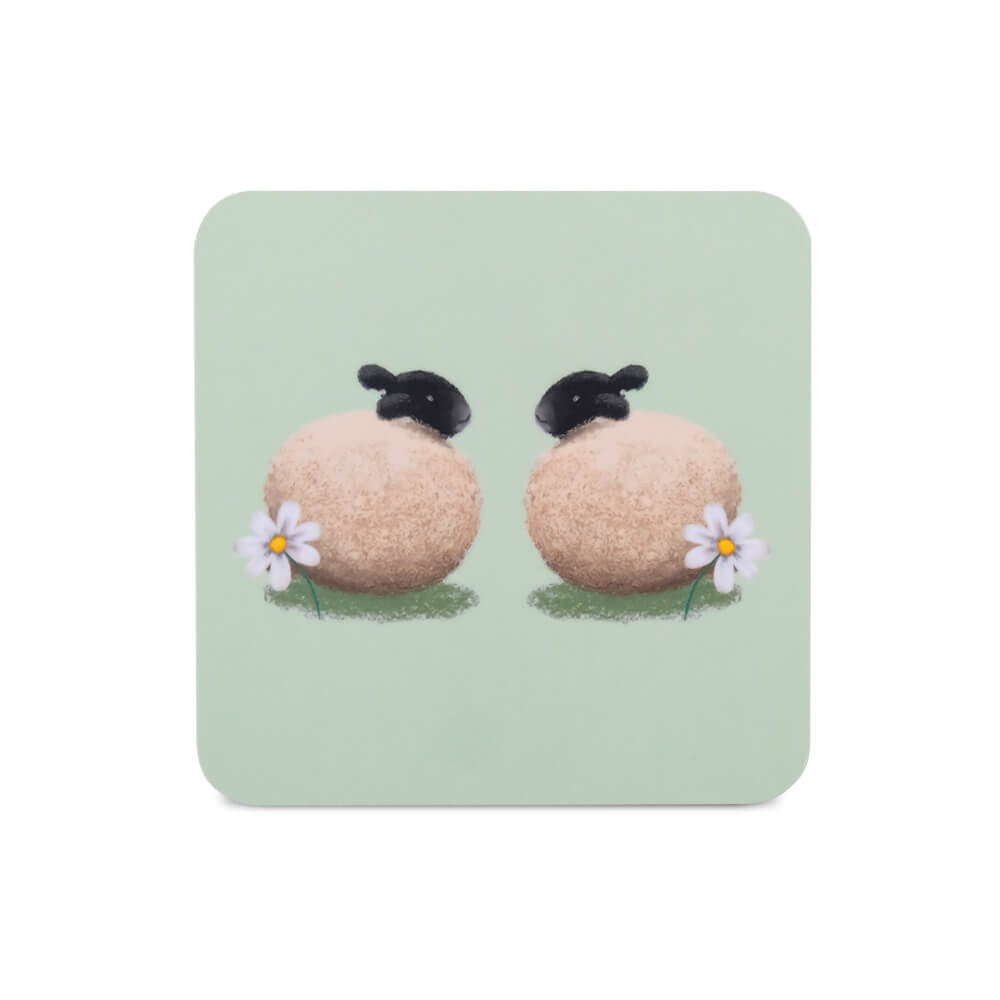 lucy pittaway sheep and daisy coaster