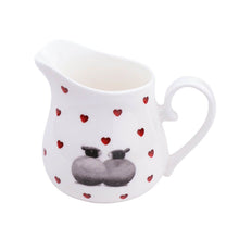 black and  white sheep half pint jug