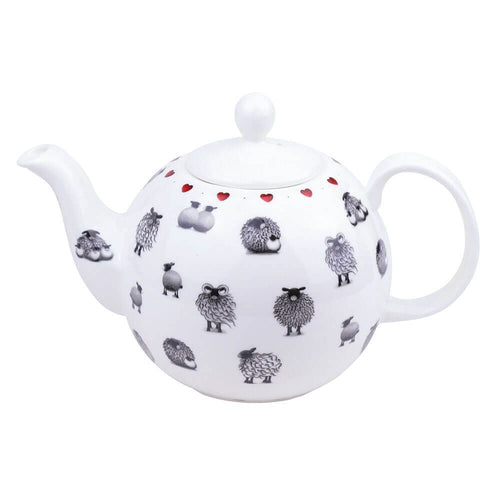 black and white sheep teapot