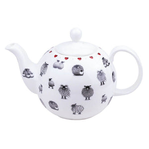 black and white sheep teapot