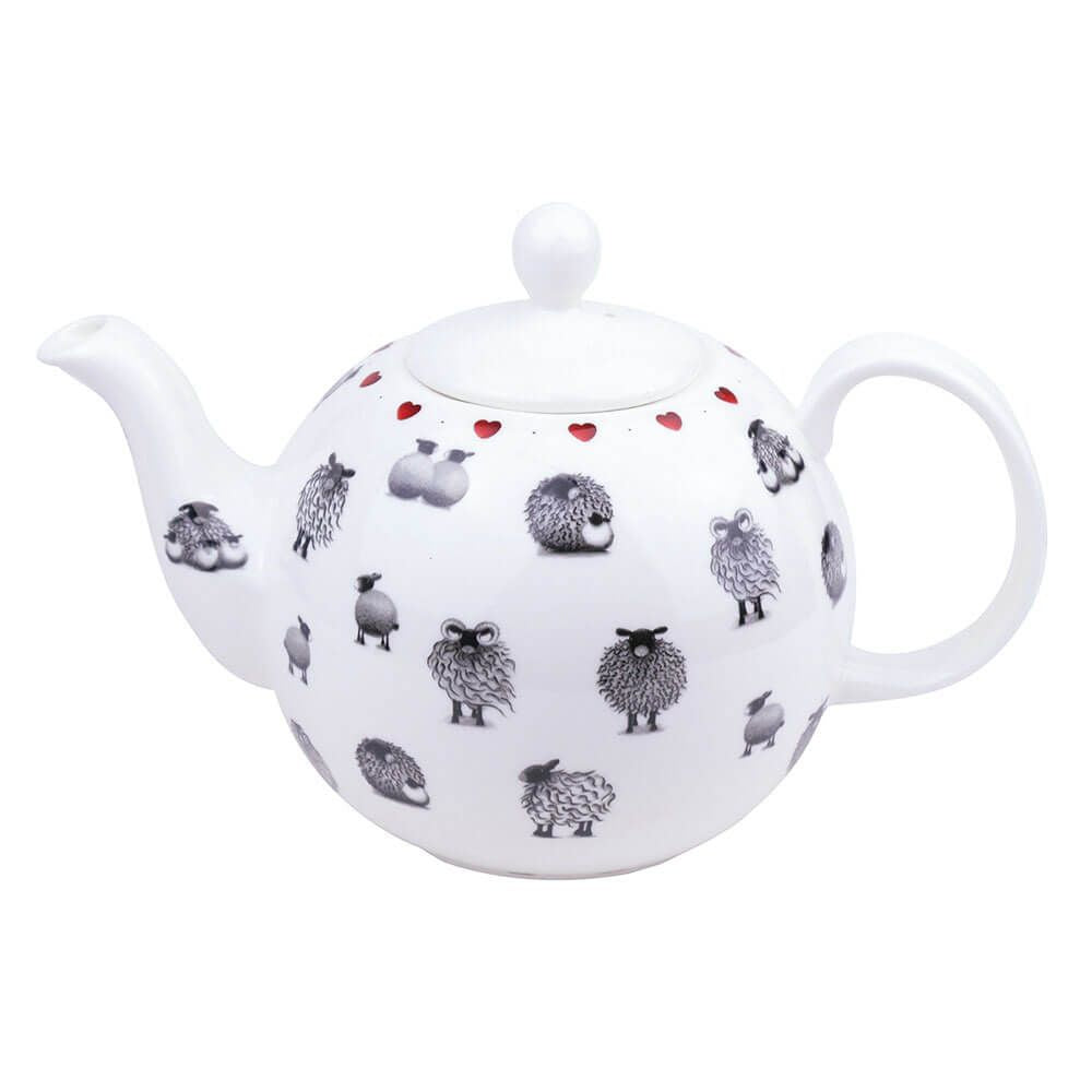 black and white sheep teapot