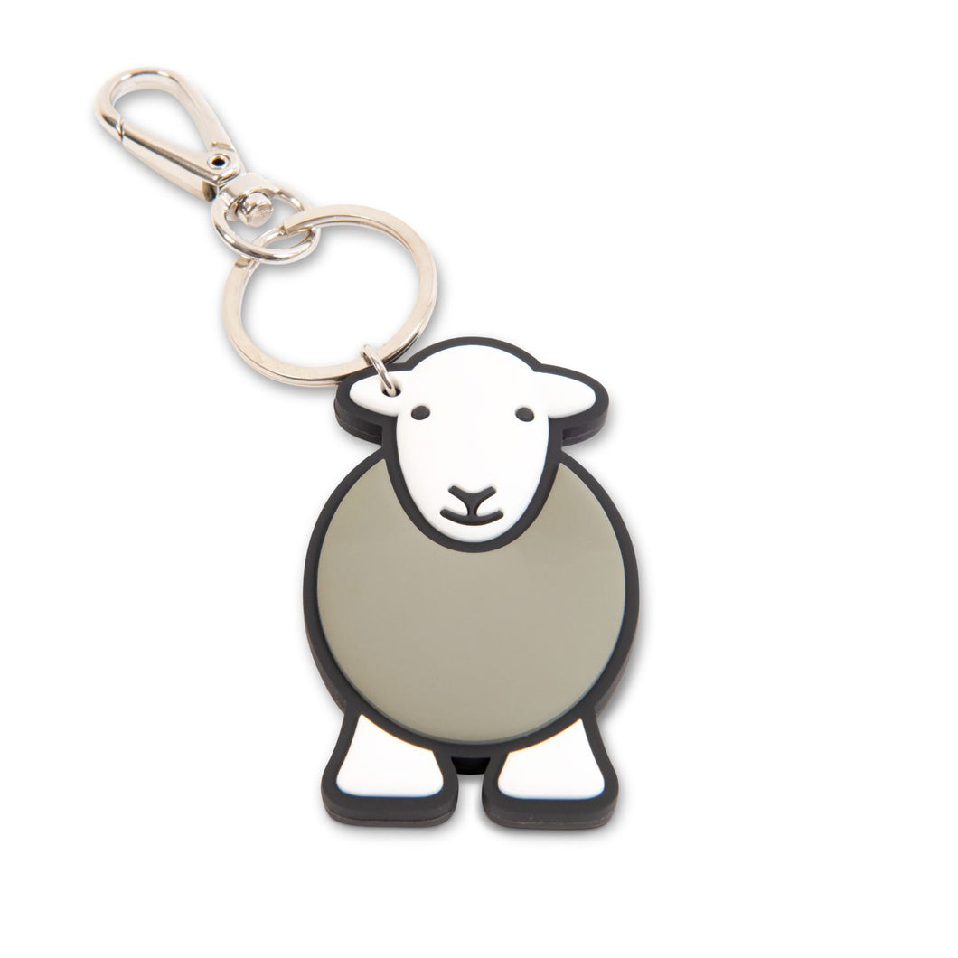 herdy chunky yan sheep keyring grey