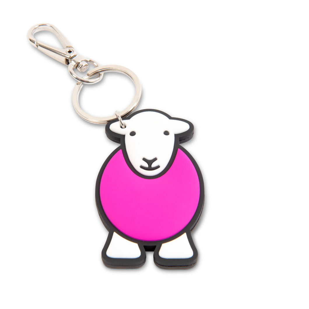 herdy chunky yan sheep keyring pink