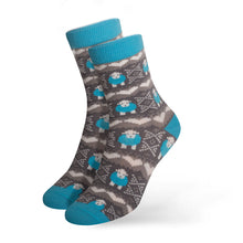 herdy fair isle socks blue 4-7